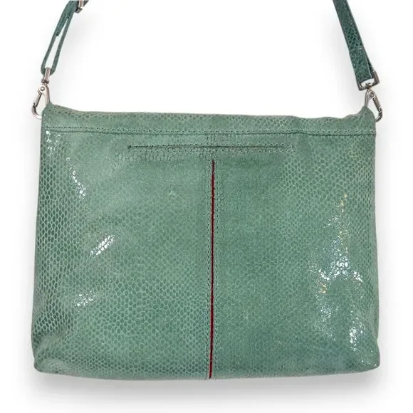 Hammitt VIP Medium Green Snakeskin Crossbody Silver Hardware - Picture 4 of 13